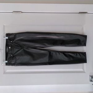 Express Faux Leather High Rise Ankle Leggings Size 0 SHORT